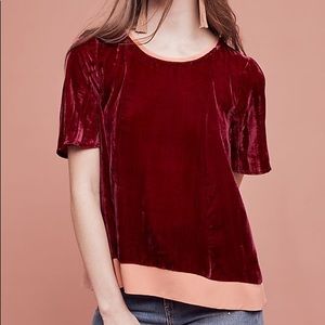 Maeve Anthropology Velvet Swing Top